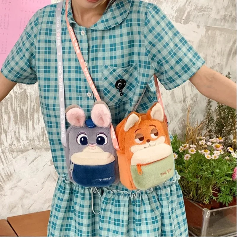 Kawaii ديزني Zootopia 2 حقيبة ظهر قطيفة جودي نيك حقيبة كروسبودي حقيبة التخزين أفخم أنيمي لعبة فتاة الأطفال هدية الكريسماس #2