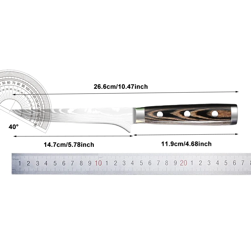سكين قطع عظام دمشق، سكين قاتل الخنازير، سكين الحلاقة الاحترافي التجاري، سكين قطع لحم الخنزير من الفولاذ المقاوم للصدأ
