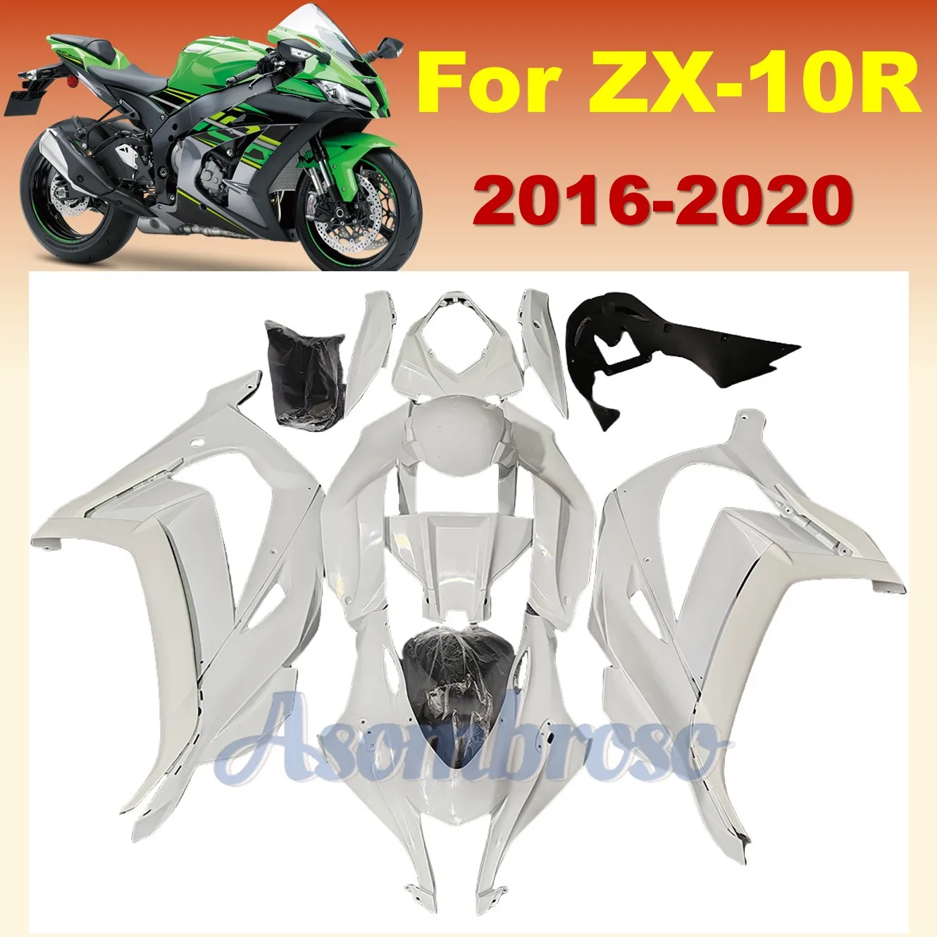 

Motorcycle Accessories Shell Set Body Kit For Ninja ZX10R 2016 2017 2018 white cowling 2019 2020 ZX 10R Plastic Guard Plate