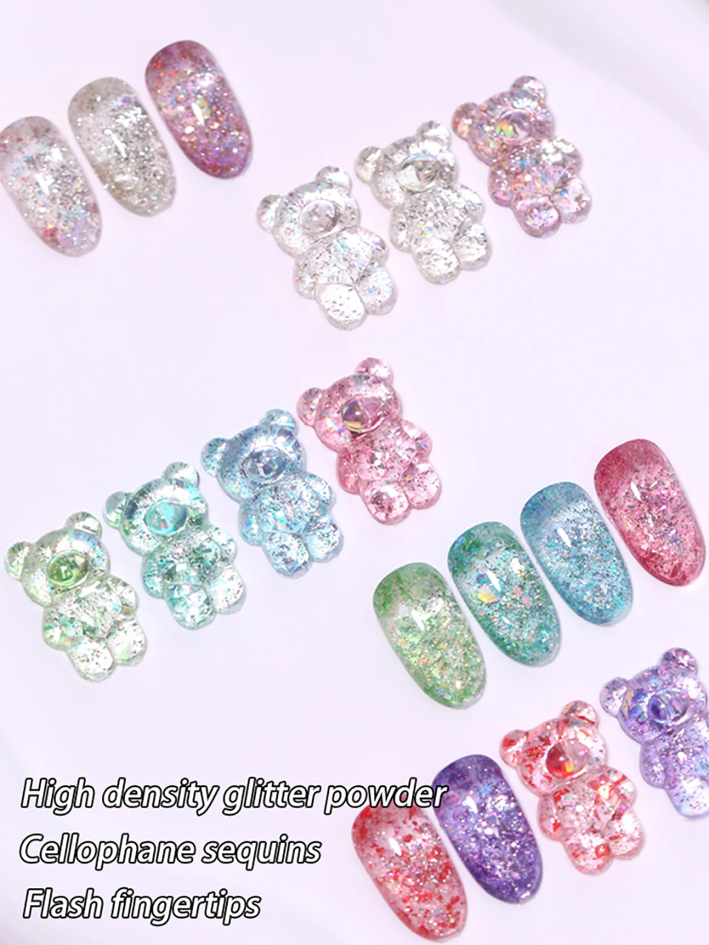 Vendeeni 9 Farben/Set Funkelnder Pailletten-Gel-Nagellack UV LED Soak-Off Gel-Lack Glänzender Sternenhimmel-Gel-Lack für Nagelkunst – Detail 5