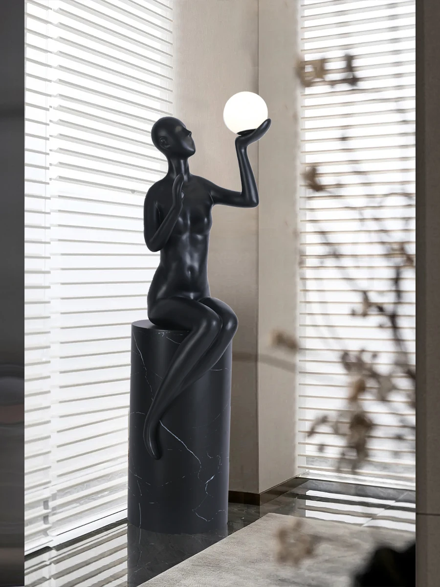 Modern Humanoid Art Decoration Floor Lamp Hotel Lobby Home Living Room Creative Figure Floor Sculpture Ornament