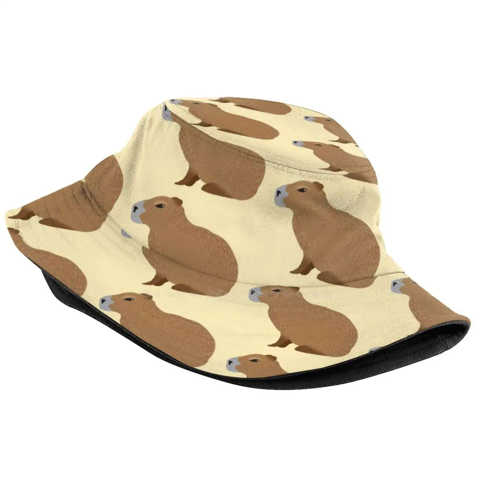 Capybara Sun Cap Fisherman Hat Bucket Hats Jazzydevil Jasmineberryart Jasmine Berry Art Funny Cool Nature Zoo South American