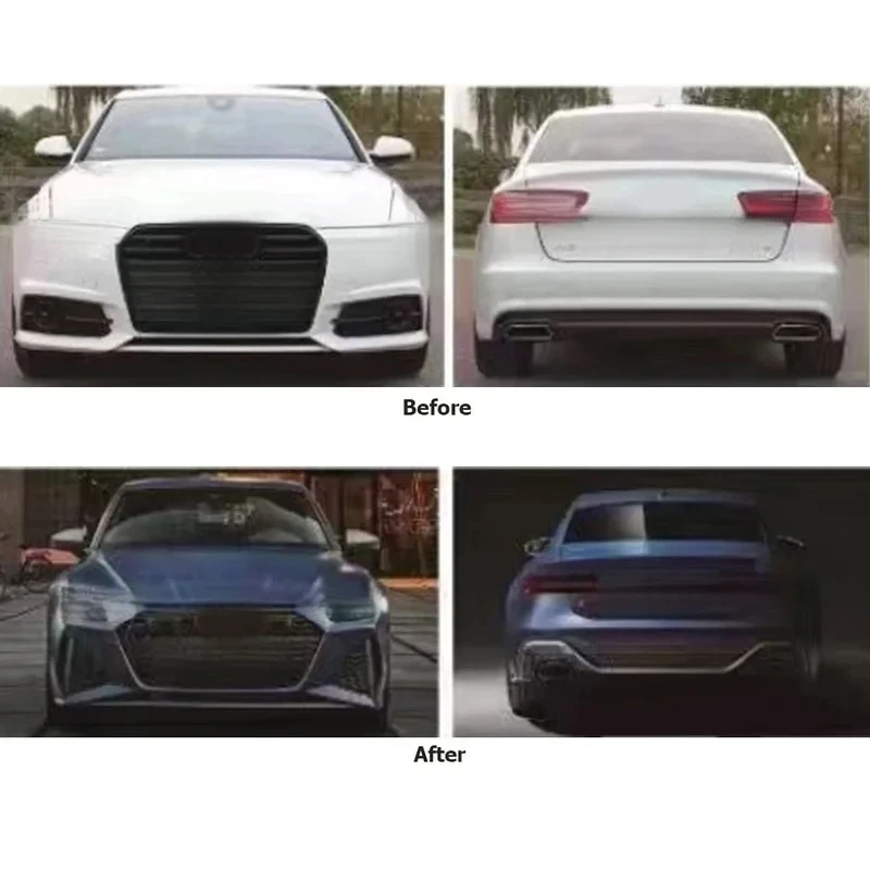 Prime Wide Body Kit A6 2015, Upgr To 2023 RS7 Style PP Material, Front Rear Bumper Side Skirt Grille Hood Exterio