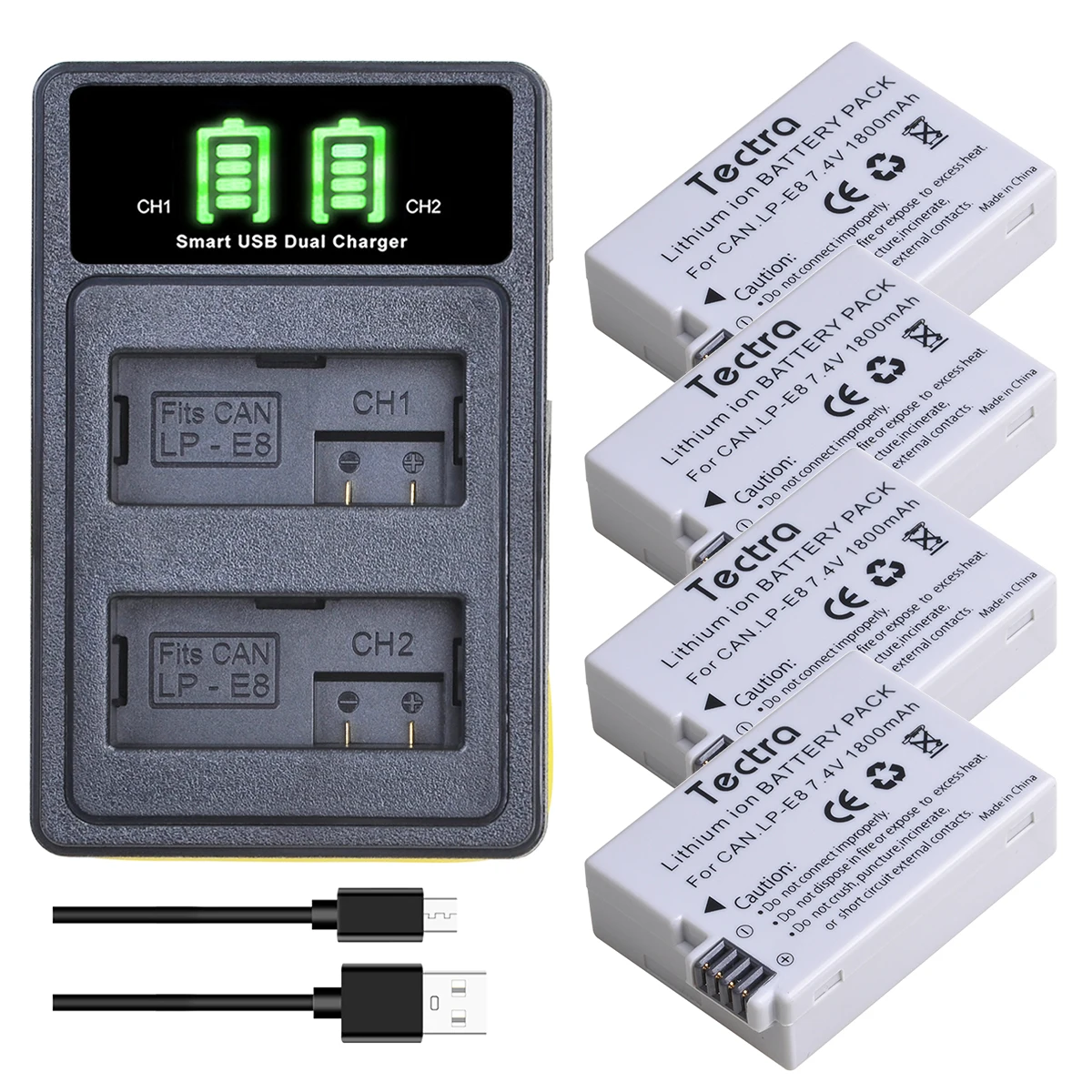 

Camera LP-E8 LPE8 Battery + Charger for Canon Rebel T2i, T3i, T4i, T5i, EOS 550D, 600D, 650D, 700D, Kiss X4, X5, X6, X7i