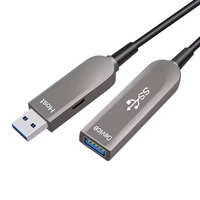 AOC USB 3.0 Fiber Optic Data Extension Cable 10Gbps USB3.1 Male to Female Cable Compatible USB2.0 for HDD Keyboards Surveillance
