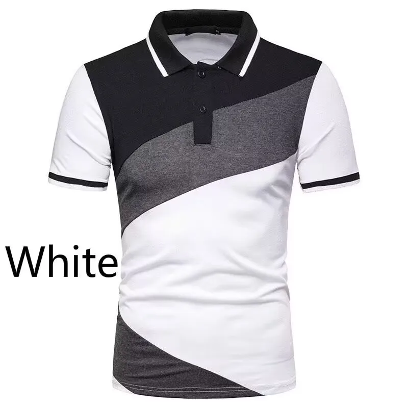 

2024 Golf Summer New Patchwork Printed Men's Polo Shirt Fashion Casual Business Polo Neck Comfortable Short sleeved T-shirt