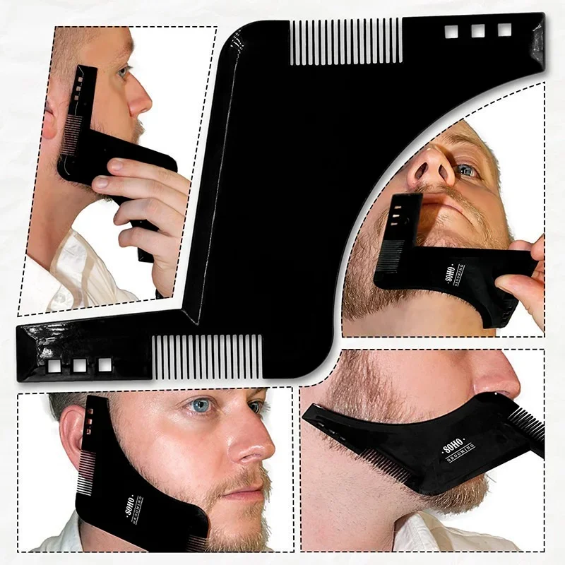 Premium Beard Shaping Tool with Inbuilt Comb for Perfect Line Up & Edging Style Your Beard & Facial Hair for Men