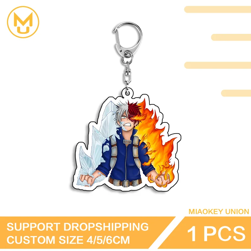 Shoto Todoroki Amusing Double Sided Acrylic Keyring HD Pattern Innovative Functional Simulated Trendy Simple Daily Accessory