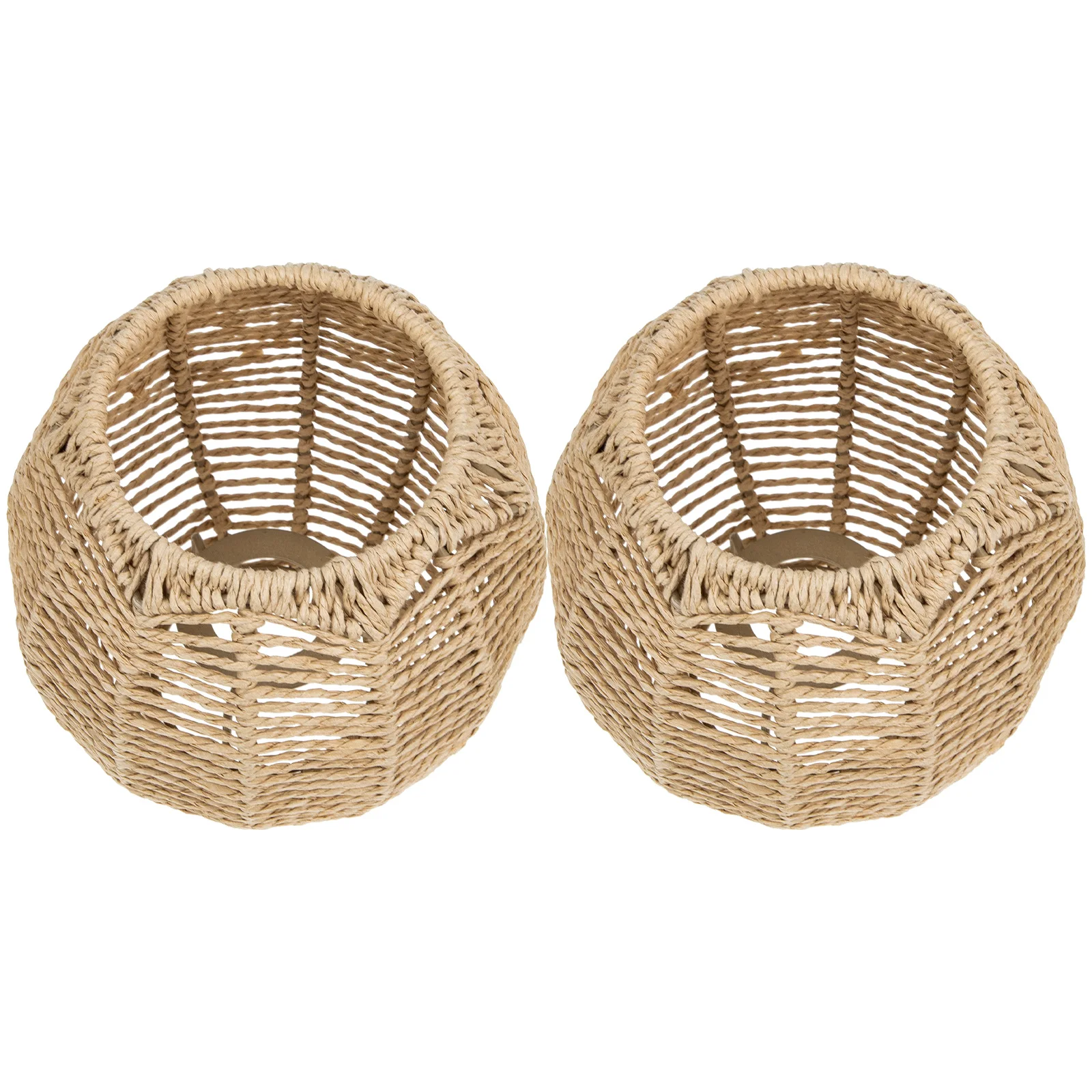 

2 Pcs Art Lampshade Woven Hanging Light Cover Restaurant Cafe Home Decor Woven Hanging Lamp Friendly