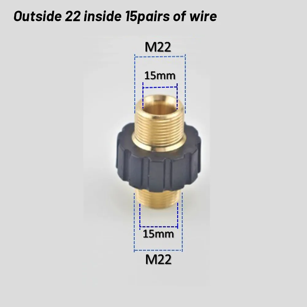 Efficient M22*1 5 Outer Wire Butt Joint Adapter 14hole to 15hole Improve Your High Pressure Cleaning Experience