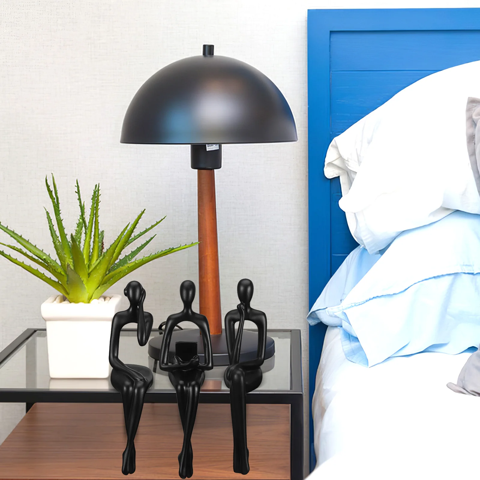 

3Pcs Sitting Resin Abstract Statue Set Modern Sculpture for Office Desk Bookshelf Living Room Decoration Accent Decor