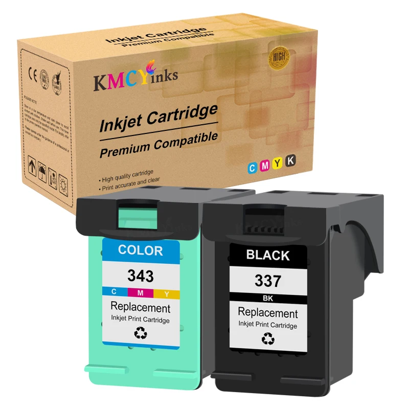 KMCYinks 343 337 Refilled Ink Cartridge Replacement For HP 343 337 Deskjet 6940 D4160 Photosmart 2575 8050 C4180 D5160 Printer