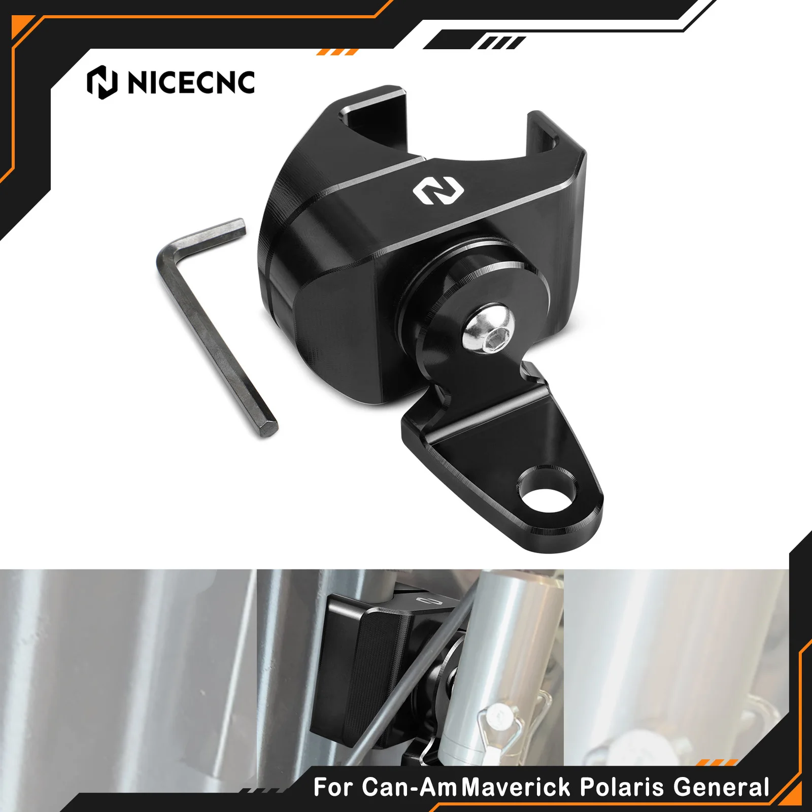 

NICECNC For Can am Defender Outlander Commander 2021+ Maverick Trail Sport For Polaris Ranger General UTV Whip Mount Aluminum