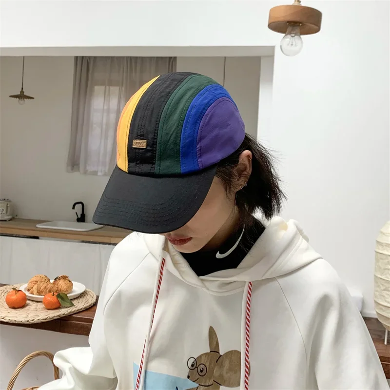 Japanese Style Outdoor Sport Baseball Hat Men and Women Summer Running Visor Cap Cool Iridescent Stripes Quick-drying Sun Caps