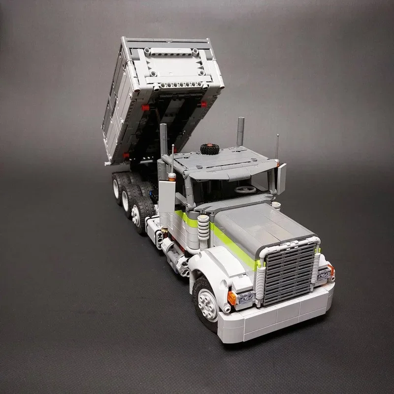 Freightliner-子供のためのダンプトラックのビルディングブロック,教育玩具,誕生日プレゼント,デイキャブ,MOC-129295C, 1746パーツ