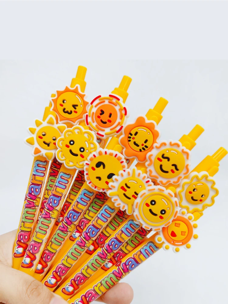 Bolígrafo con tema de la serie Sun, Color creativo, firma de escritura para estudiantes, adecuado para papelería de regalo, 5 uds./11 Uds.