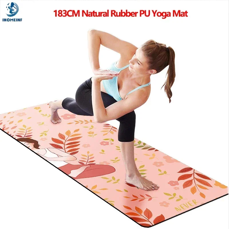 183cm Extra Length 5mm Thickness Non Slip Carpet Mat for Home Fitness Gymnastics Pilates Beginners Yoga Lover Pads