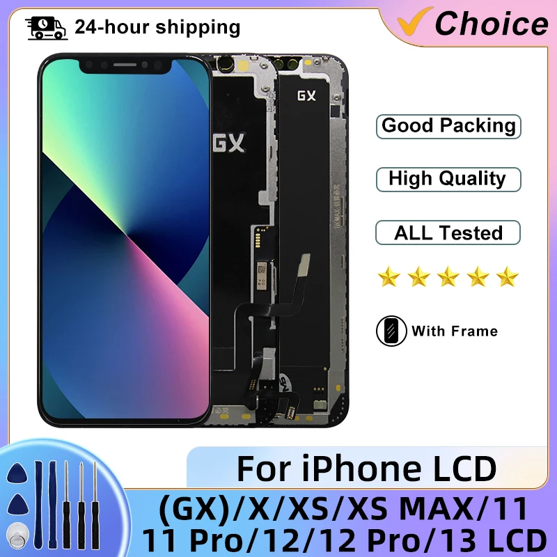 GX For iPhone X Xs Max OLED Display LCD 3D Touch Screen Digitizer Assembly  For iPhone 11 Pro Max 12 Pro Max