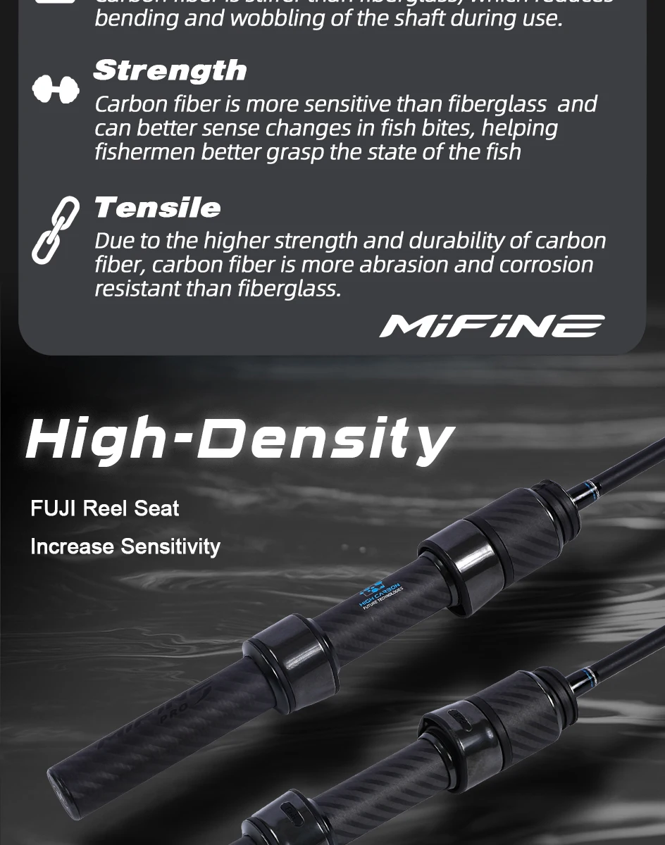 MIFINE Nano Jig Zero Spinnrute Ultraleichte Angelrute 0,2–0,8 g 1,68 m/1,83 m Fuji Ringe MF Action zum Barschforellenangeln – Detail 6