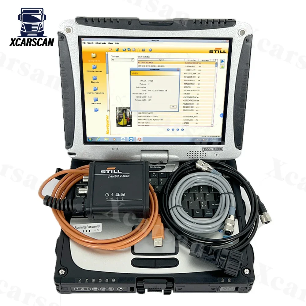 

Ноутбук CF19 для Still CANBOX 2 50983605400 Вилочный погрузчик Incado STEDS 8.21 Can Bus Still Diagnostic Tool Сканер для вилочного погрузчика