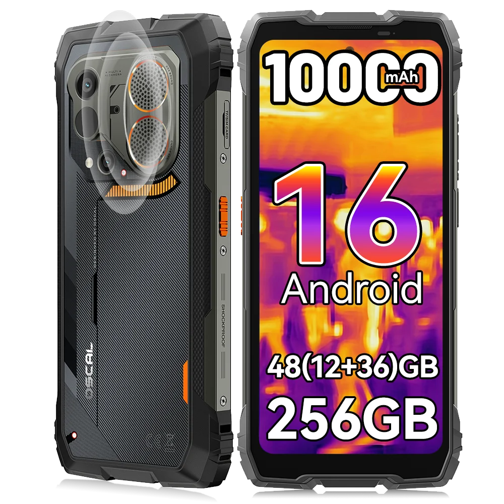 Blackview OSCAL PILOT 6, Teléfono Inteligente Resistente, Android 16, 10000 mAh, 27 W, 48 GB (12+36) GB de RAM, 256 GB de ROM, MTK G100, Pantalla de 6.78 Pulgadas, Teléfono Móvil con NFC