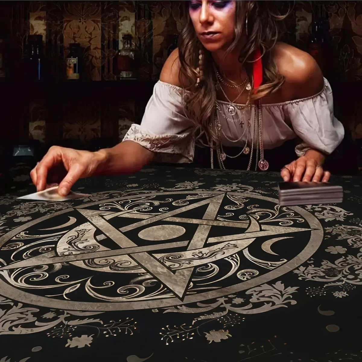 Altar Cloth Tarot Table Cover Starry Twelve Constellations Love Career Oracle Card Tablecloth Moon Tarot Table Cloth Divination