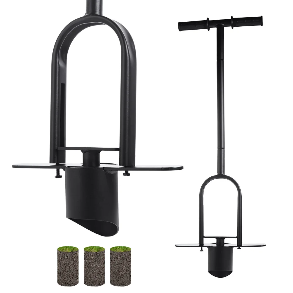 Long Handle Grass Plugger Tool Ergonomic Pedals Sod Plugger Tool Foot Ejector Heavy Duty Plants Transplanter