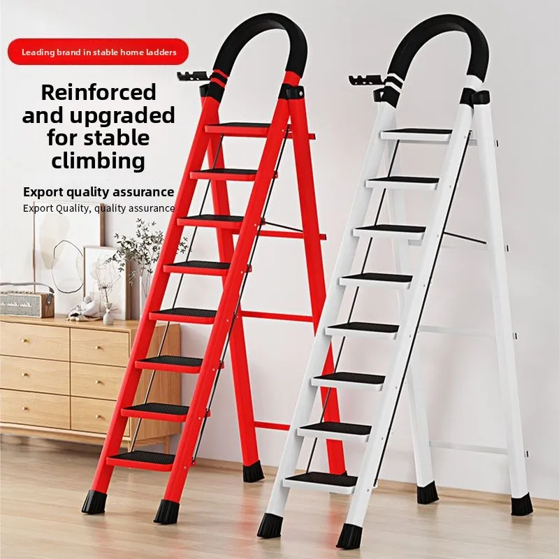 A Frame Folding Telescoping Thick Ladder Indoor Multifunctional High Reach Ladder for Home Multifunction Ladder Household