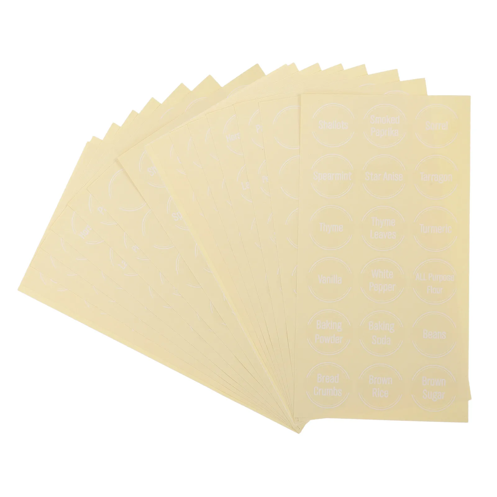 2Sets Round Self Adhesive Waterproof Spice Labels Preprinted Blank Transparent Kitchen Herb Seasoning Pantry Glass Jar Organizer
