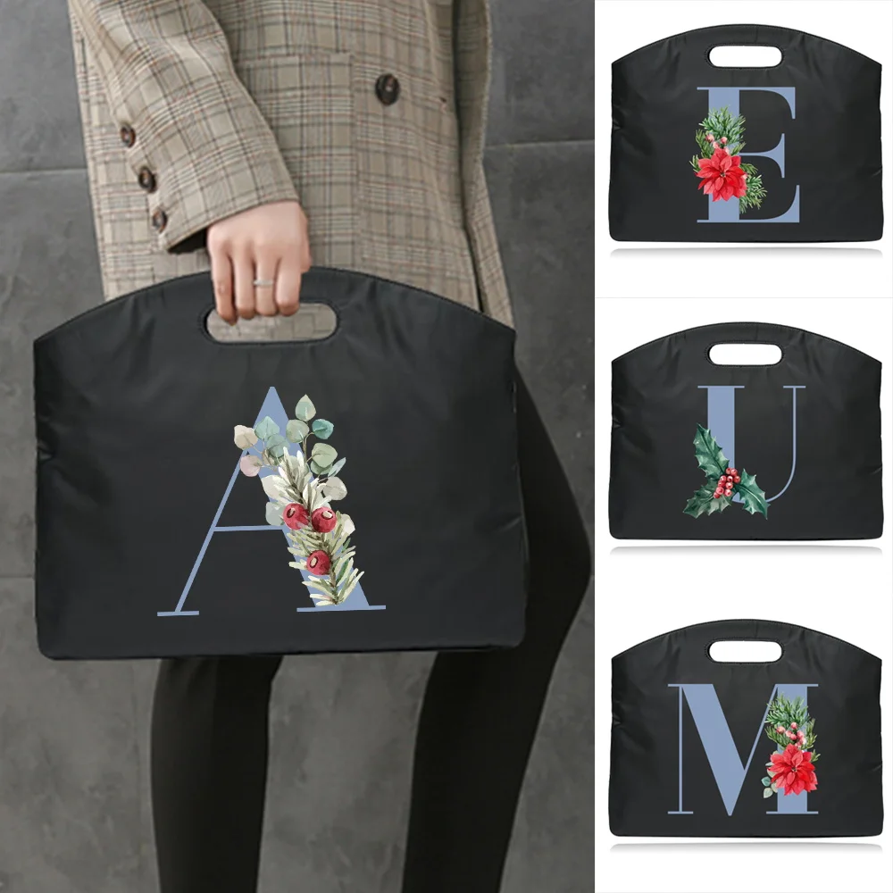 2022 Fashion Briefcase Laptop Bag Case for MacBook Air 13 Trend Handbags Light Business Briefcase  Blue Letter Printing Tote