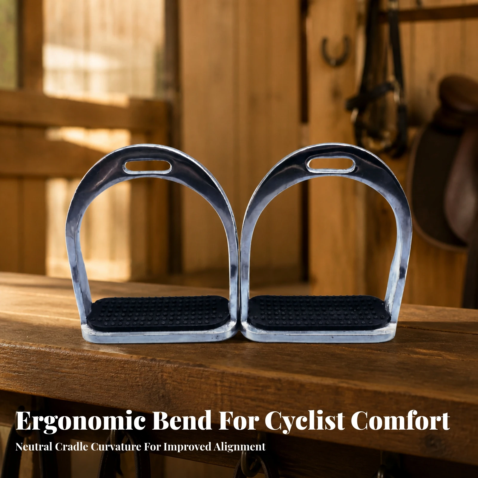 Stirrups with Textured Footbed Secure Footing Aluminum Alloy Stirrups Equestrian Tack Ergonomic Riding Accessory Balanced