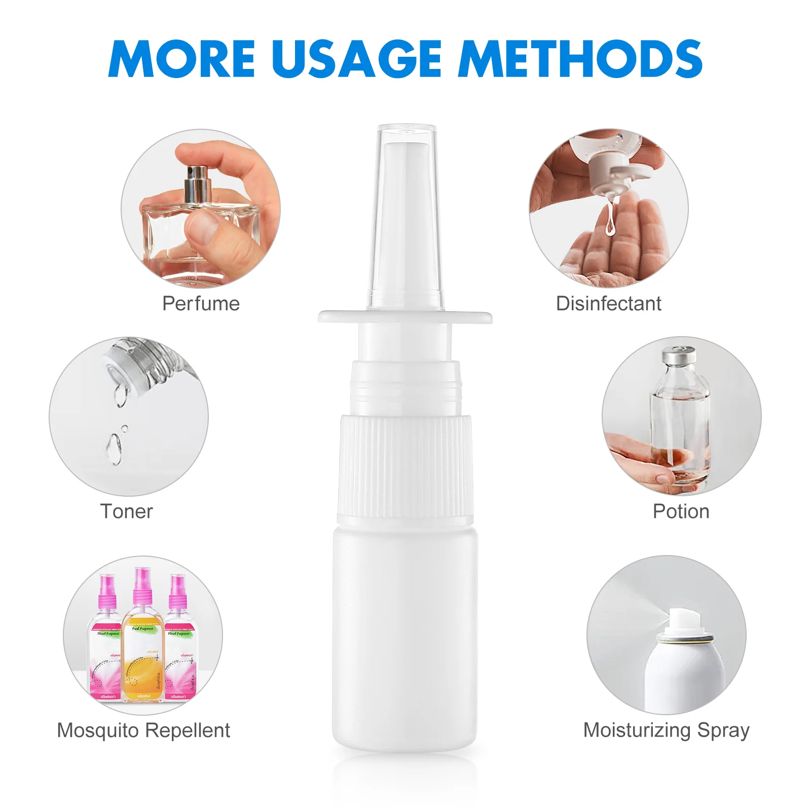 20 Pcs Spray Bottle Nasal Travel Mist Mister Sprayer Empty Fine Bottles Misting