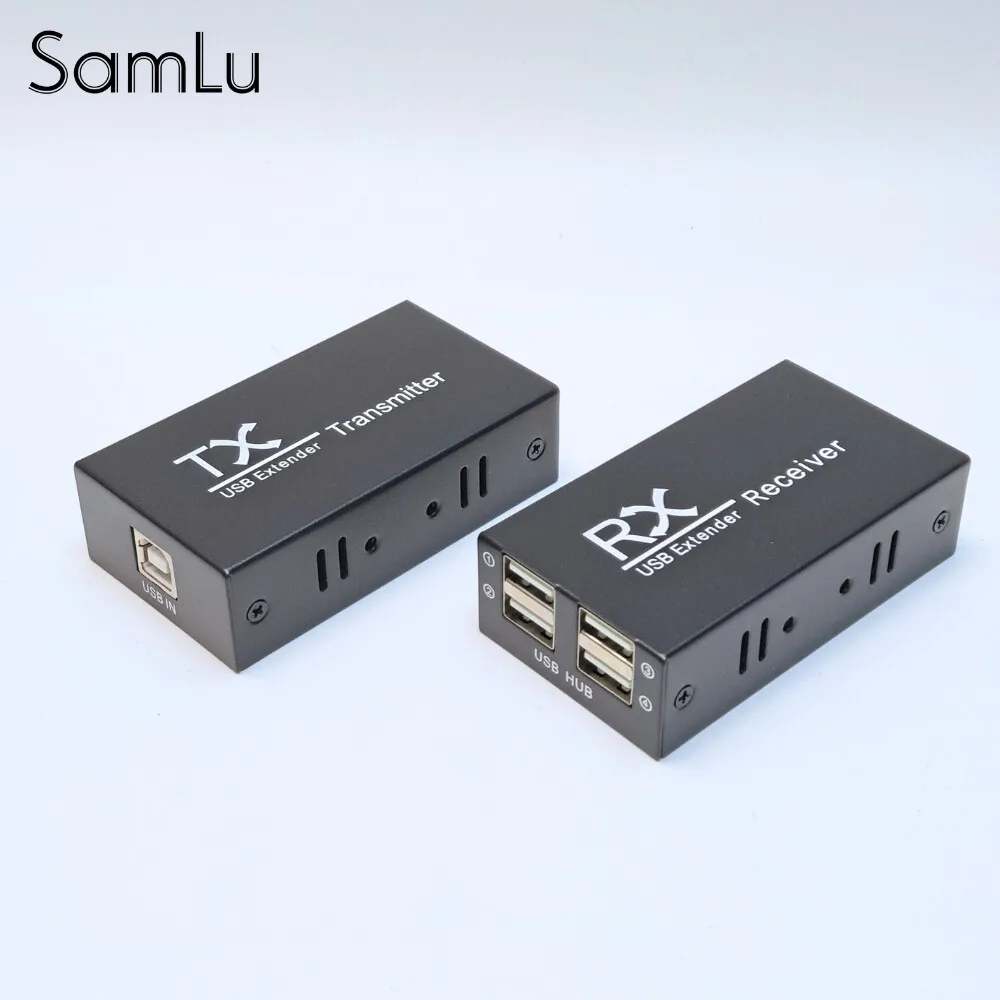 1 Pair 4 Port Extender 120M Over Rj45 CAT6 Cable USB Hub Adapter For Laptop PC Peripherals U Disk Mouse Keyboard Scanner