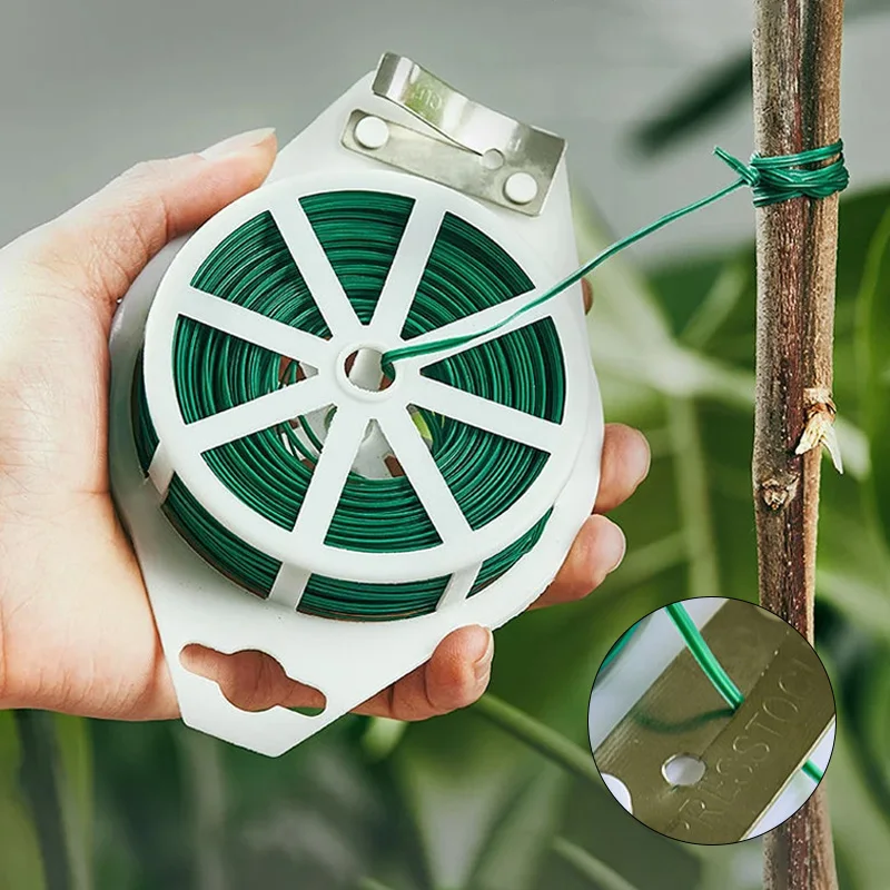 

20 50 100M Multifunctional Plastic Steel Twist Tie Sturdy Reusable Garden Flower Plant Support Strap Tie Portable Fix Strings
