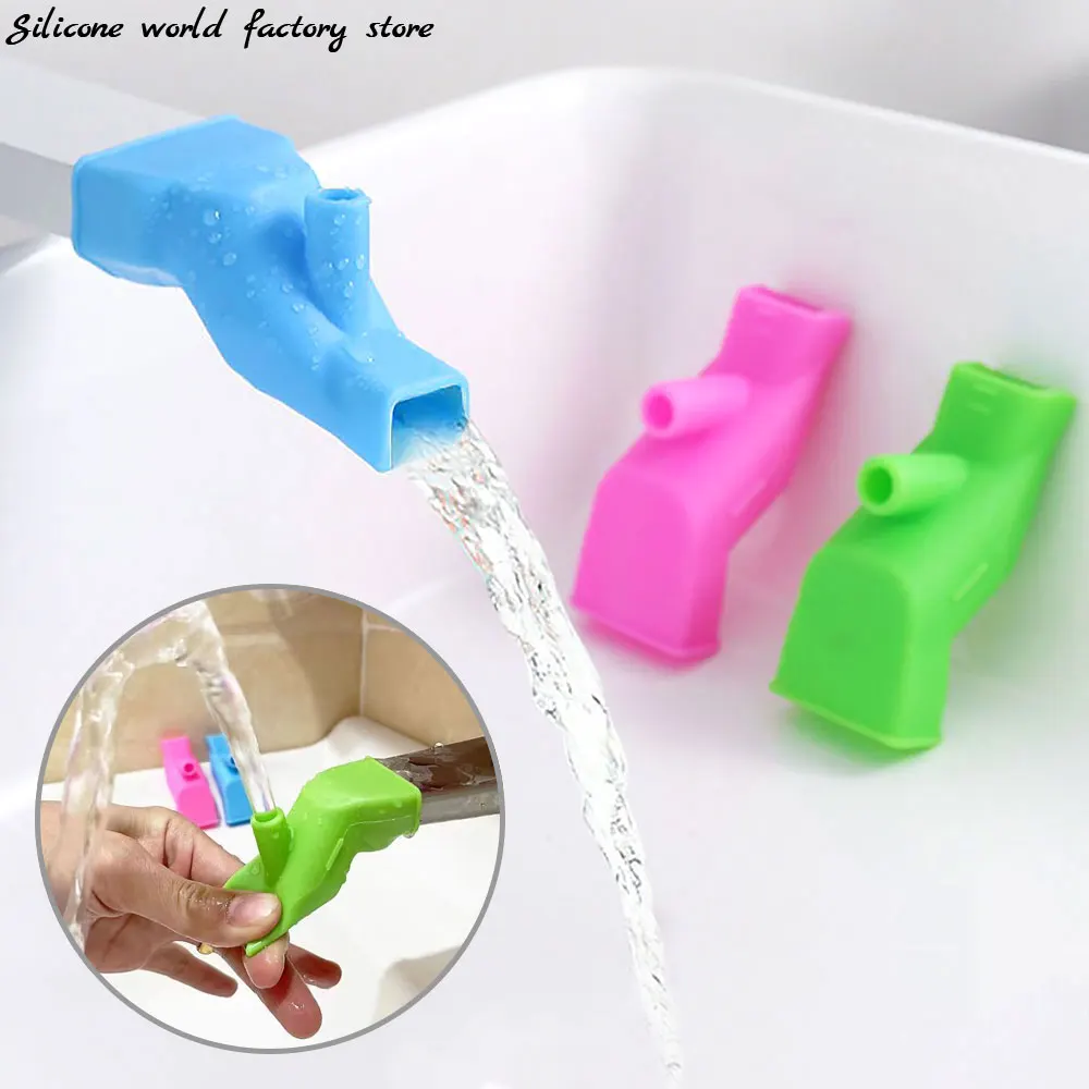 Silicone World Silicone Faucet Extender Water Tap Nozzle Children\'s Hand Washing Bathroom Kitchen Sink Spray Kitchen Accessories