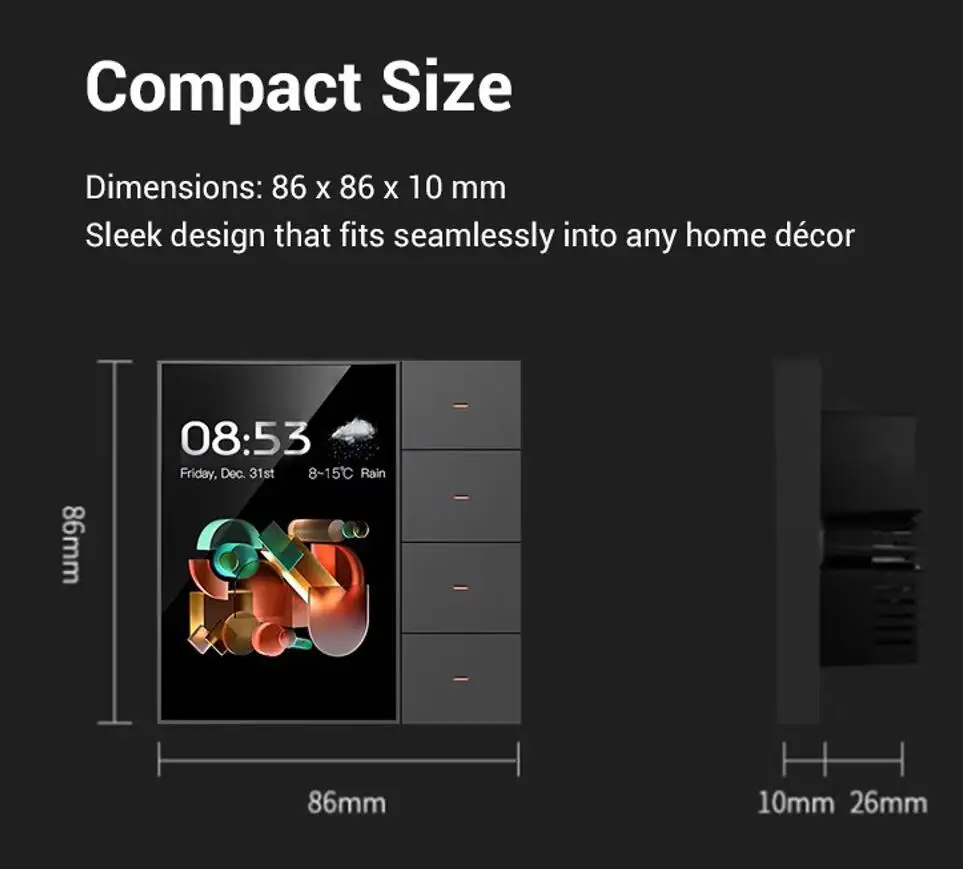 STLF 3 بوصة مفتاح الجدار الذكي شاشة تعمل باللمس 4 عصابة التبديل 8 طريقة المشهد الرادار الاستشعار يعتم التبديل التحكم الستار تويا المنزل الذكي #5