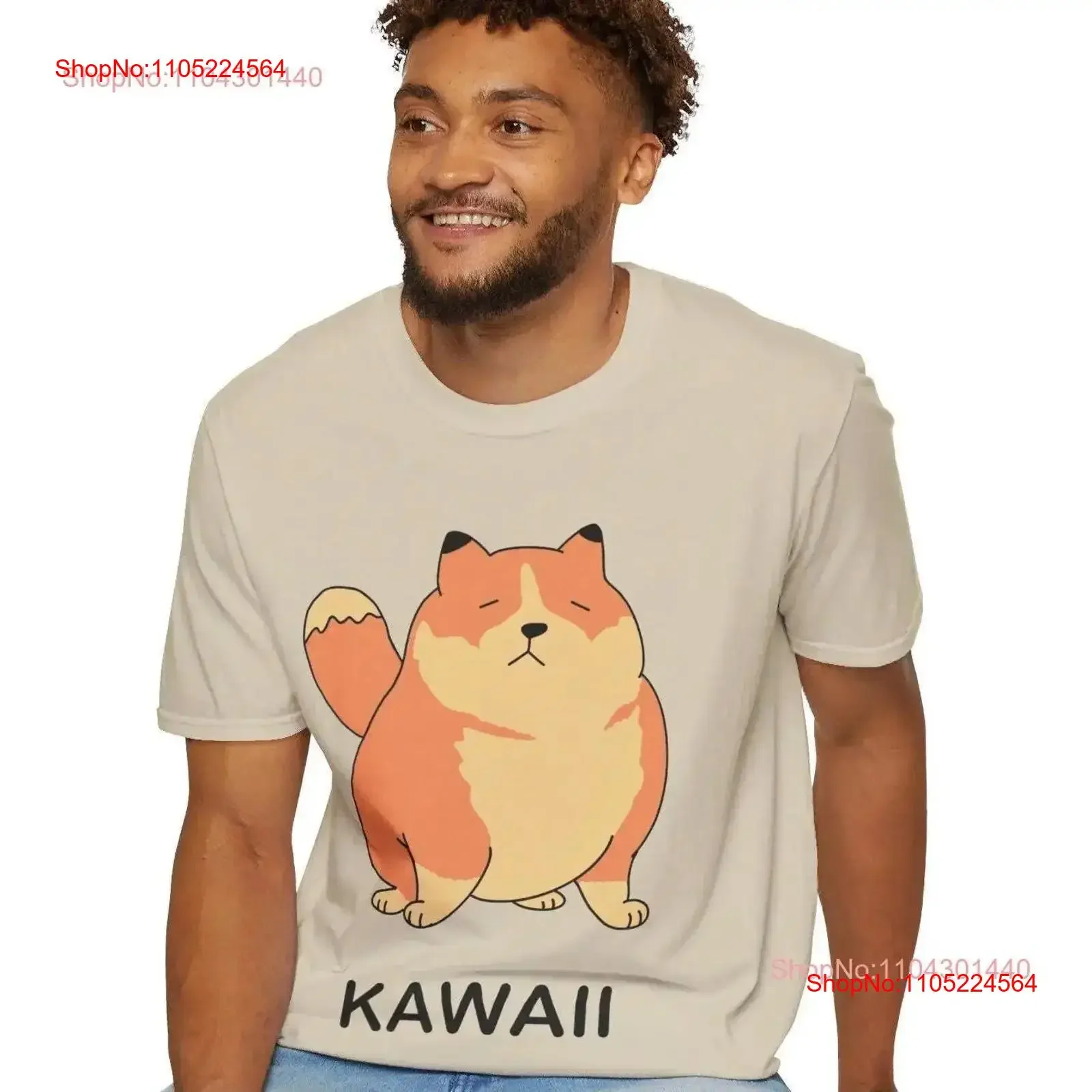 

Футболка Chubby Moody Shiba Inu Kawaii с забавной собакой, японское слово, милый топ для домашних животных, винтажный стираный топ для повседневной носки, мягкий дышащий