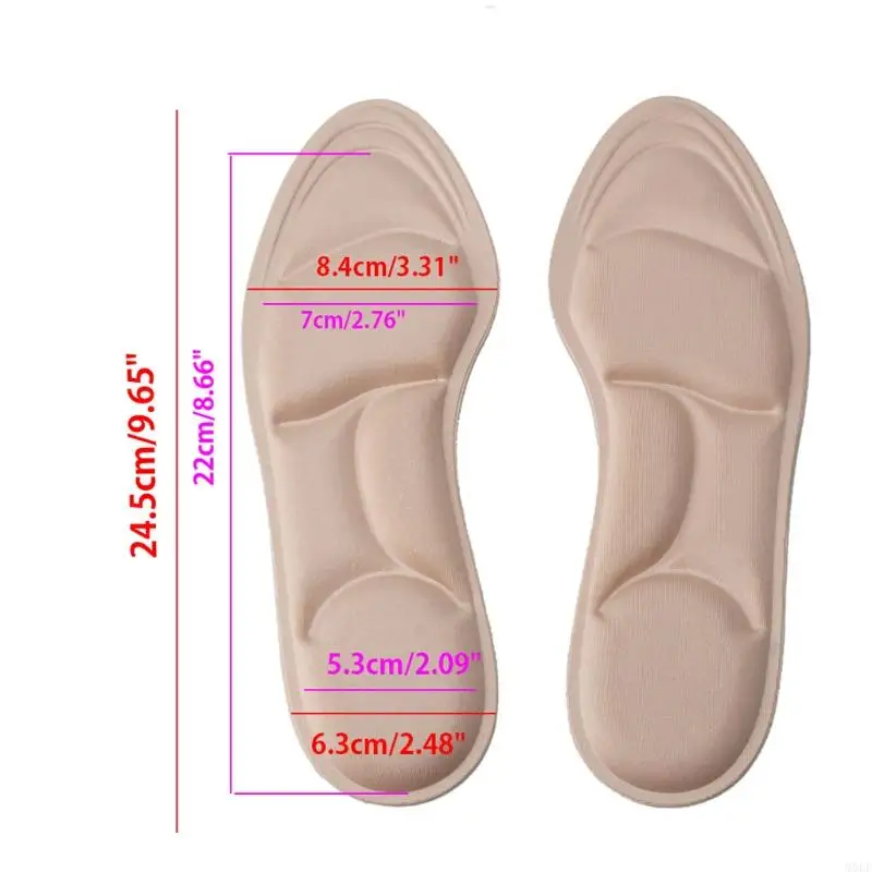 Molf Ladies Feet Care Massage High Cheels Sponge 3D Shoe Insoles Pads Cutting DIY