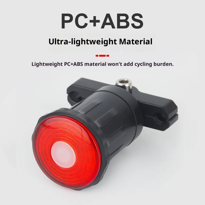 Smart Sensor Brake Tail Light Mountain Bike Warning Light USB Rechargeable 500mAh Battery LED Waterproof ABS Material