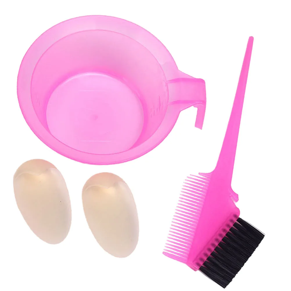 

Набор из 2 расчесок для окрашивания волос, двусторонние пластиковые расчески для самостоятельного окрашивания волос, моющиеся, многоразовые, салонный инструмент, чаша в комплекте, розовый