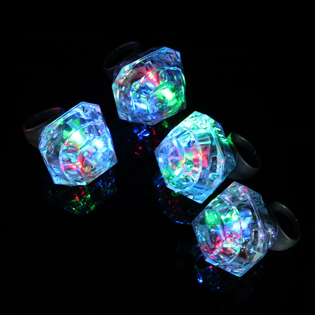 

24 pcs Led Glowing Ring Finger Lights Flashing Light Up Ring For Kids Halloween Party Festival Decoration Gift