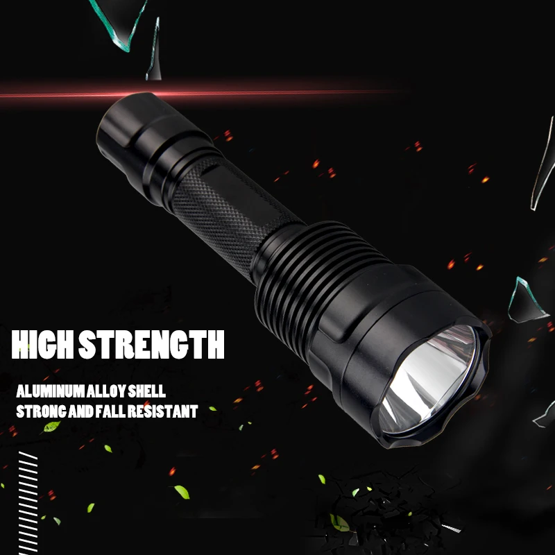 Tactical Hunting Green Flashlight C12 Professional Zoomable LED Flashlight Tactical Torch USB Rechargeable Lantern for Outdoor