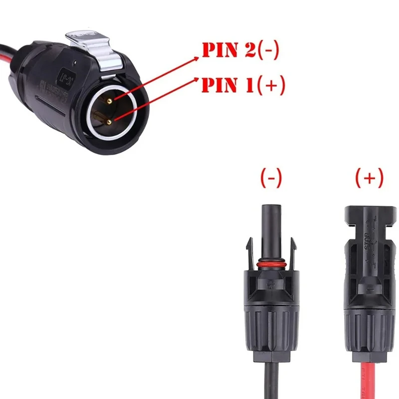 2 Pin Power Industrial Circular Connector To Solar Panel Cable Adapter For Solar Panel Suitcase For Furrion Forrest