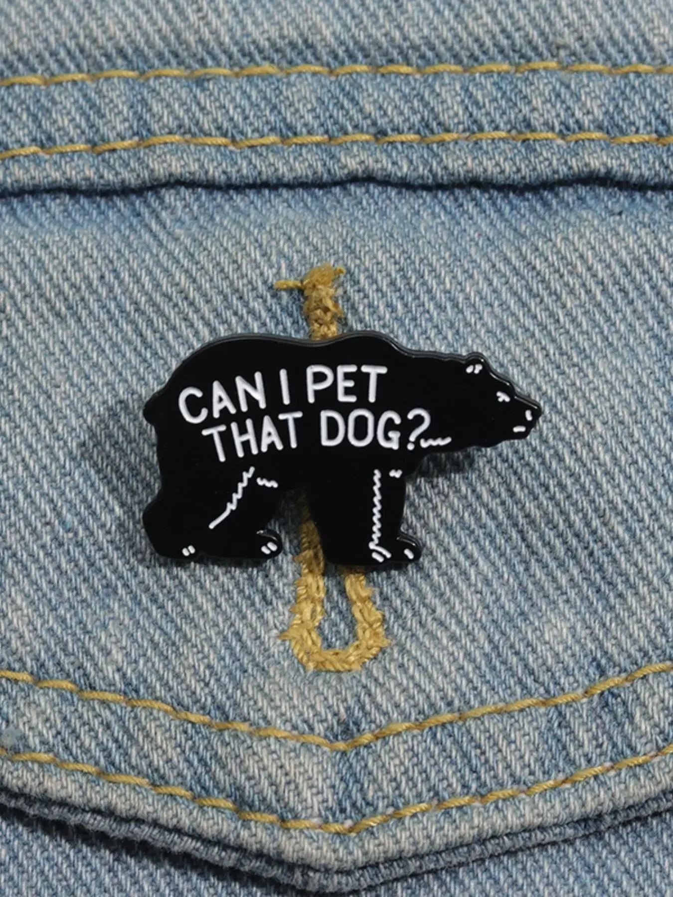 Creative Cartoon Bear Design Brooch Clip, Cute Letter Pattern Enamel Lapel Pin for Backpacks, Jeans, Scarves, Hats Decoration, Fashion Accessories for Men & Women, Durable Metal Pins, Alloy Brooch Pin view 3