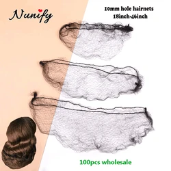 10Mm Invisible Hair Nets For Women Bun 100Pcs Elastic Edge Mesh Wig Net Cap For Hair Styling 24Inch 30Inch 36Inch 40Inch 46Inch