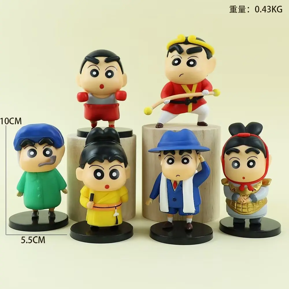 New Crayon Shin-Chan Black Myth: Wukong Ancient Costume Garage Kit Anime Cartoon Cute Car Ornaments Birthday Children Toys Gifts