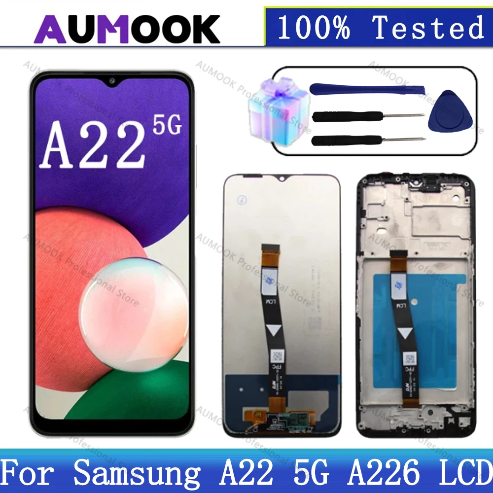 100% Tested LCD For Samsung A22 5G Display A226B Touch Screen Digiziter Assembly For Samsung A22 5G LCD Display A226B/DS A226L