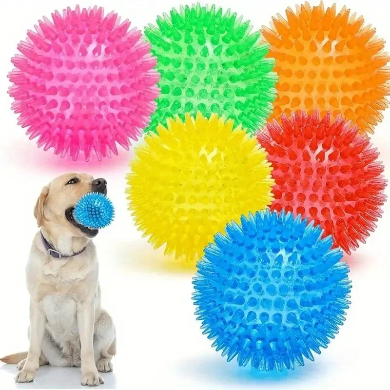 Image of 6 Stück Langlebige Hunde-Gummispielzeuge, Quietschende Kautbälle zur Zahnreinigung und zum Training, Sicher und Frei von Befriedigungsstoffen für Kleine und Mittelgroße Hunde