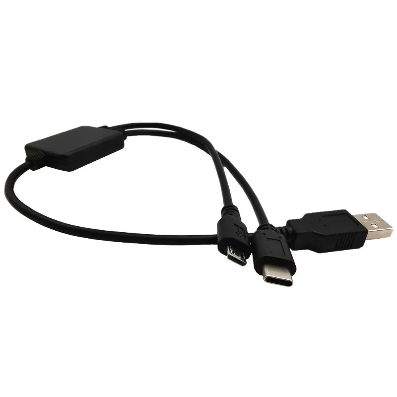 USB 3.1 Type C Charging Cable Duttek Multifunctional USB 2.0 A Male 2 in 1 to Type C Male  Micro USB Male Charging Charger Cable