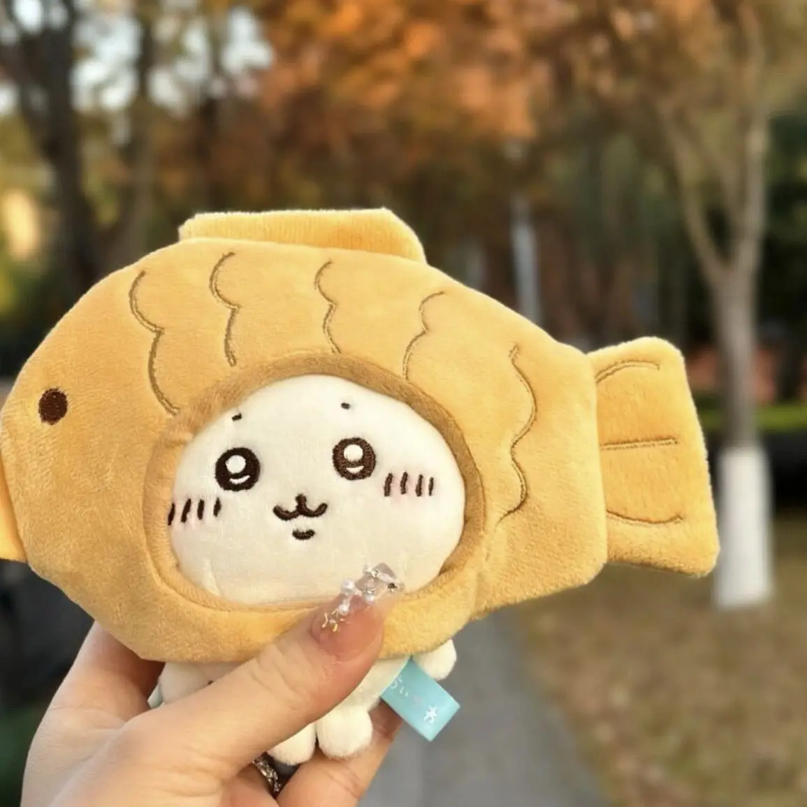 Chiikawa أنيمي النهاش القبعات أفخم دمية المفاتيح Kawaii أفخم دمية حقيبة قلادة غطاء رأس قلادة قابلة للإزالة هدية عيد ميلاد #5